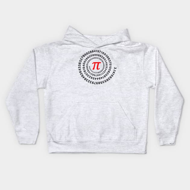 Pi, π, Spiral, Science, Mathematics, Math, Irrational Number, Sequence Kids Hoodie by ScienceCorner